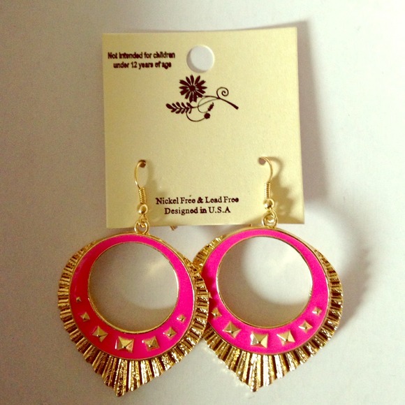 Pink Tribal Earrings