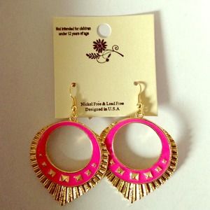 Pink Tribal Earrings