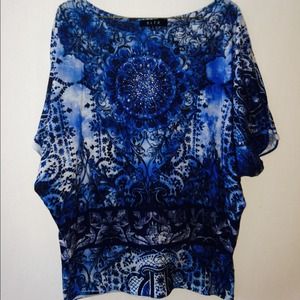 Bleu Brand Beaded Top, Size XL