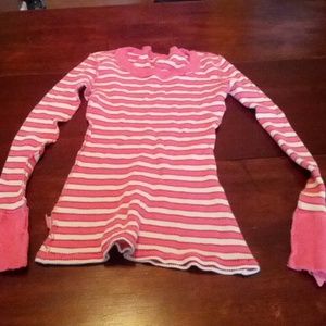 Rue 21 longsleeve pink and white thermal knit.