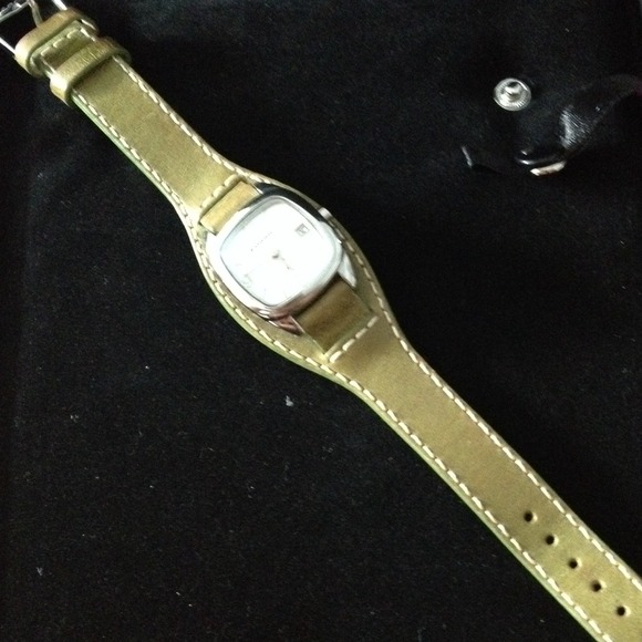 Green Fossil watch