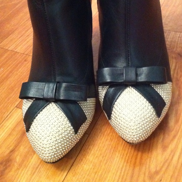 Genuine leather  black boots size 6