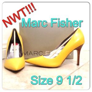 MARC FISHER Yellow leather pumps