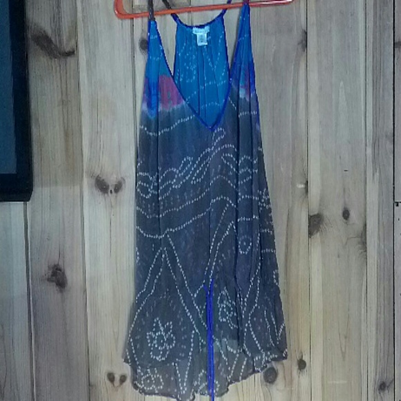 100% silk gypsy style tyedyed top - Picture 1 of 4