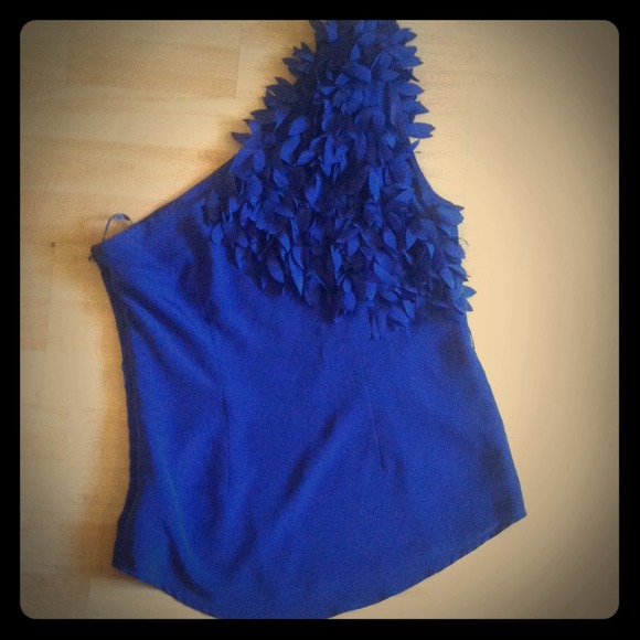 Royal blue one shoulder top