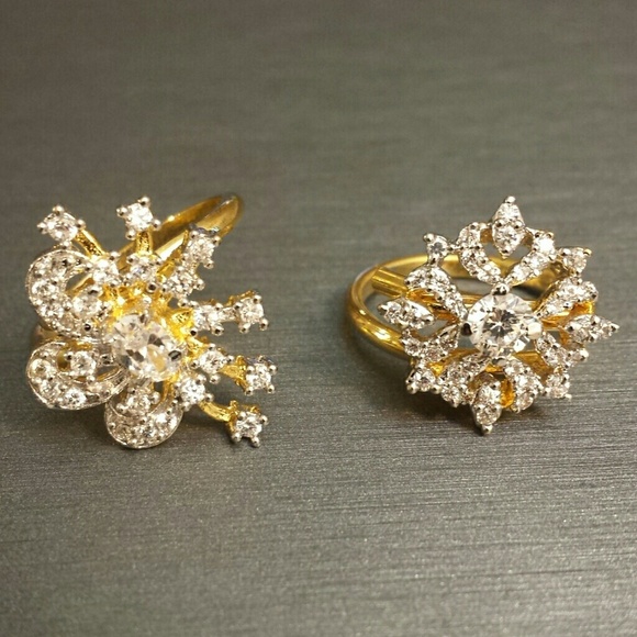 Cubic zirconia snowflake ring - Picture 2 of 4