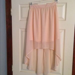 Blush Pink High Low Sheer Skirt