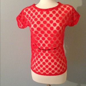 Madewell Sheer Polkadot Shortsleeve Top