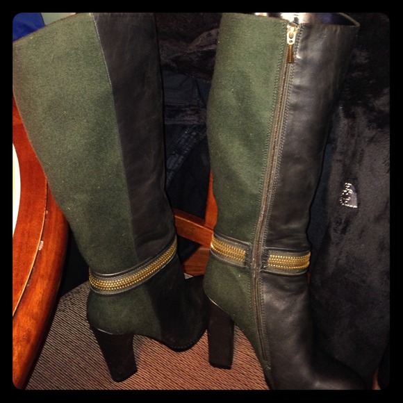 Rachel Roy Leather & Textile Boots 💚