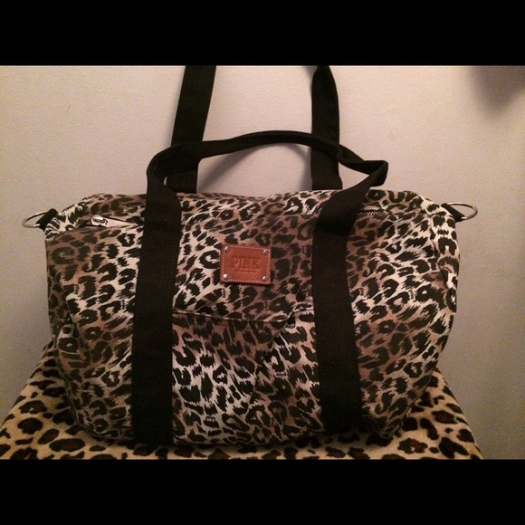 Victorias Secret leopard duffle bag