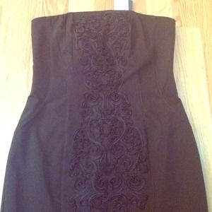H & M black strapless cocktail dress