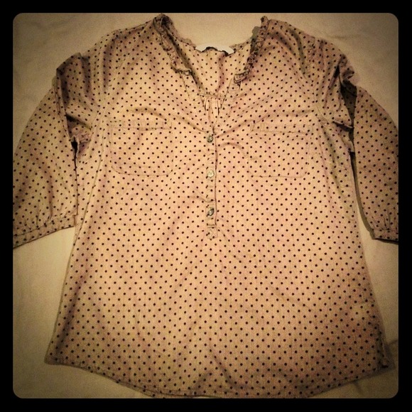 Brown & Black Polka Dot Top