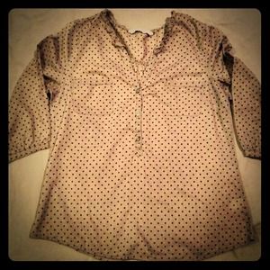 Brown & Black Polka Dot Top