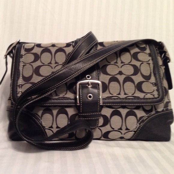 Black Coach cross-body bag, 13"x8".
