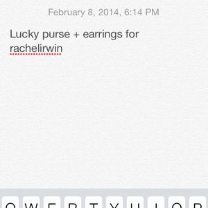 Red lucky purse + pearl earrings