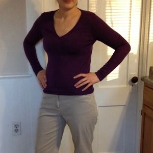 Beautiful cashmere feel light sweater. Deep purple