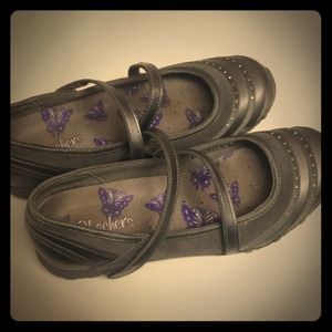 Gray Skechers w/ Bling Accents