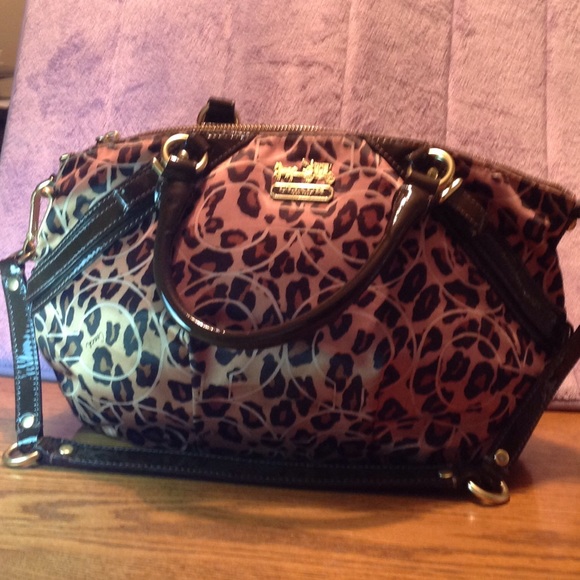 Coach 17764 Madison Ocelot Op Art Sophia Satchel