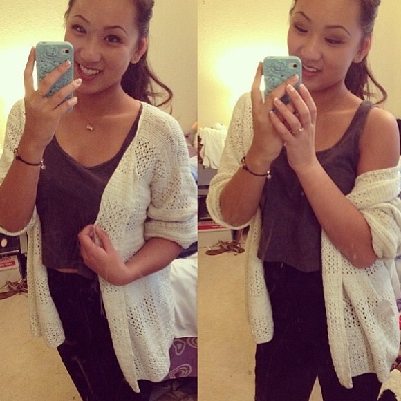 Eddie Bauer White Oversized Cardigan