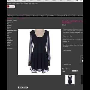 Navy Gold Studded Fashion Dress