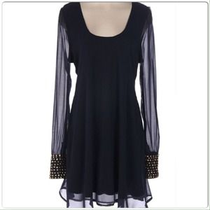 Navy Sheer Dress