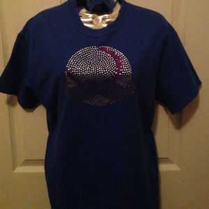 New Mustache Baseball Bling Tee