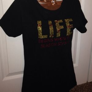 New "Life Begins when the Season Starts" Bling Tee