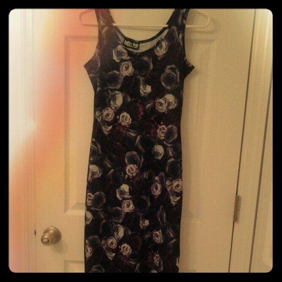 Purple summer dress with flowers comfortable