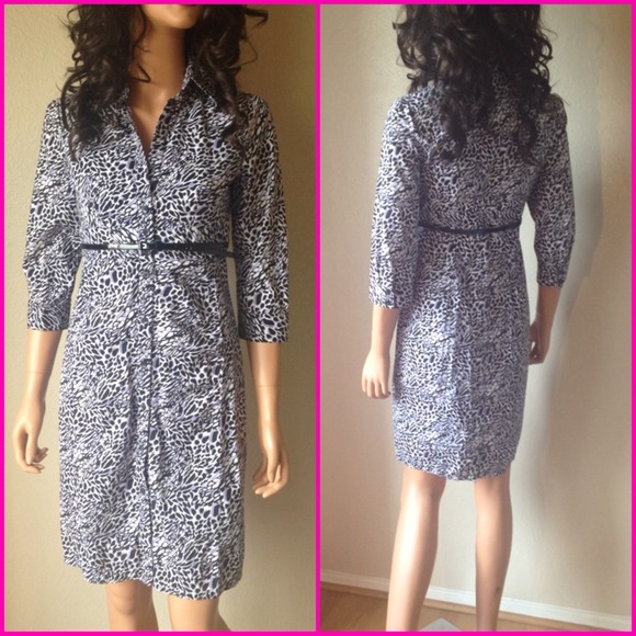 SOLD EXPRESS Animal Print Dress Sz 4 - Picture 2 of 3