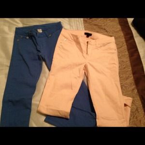 2 pairs color skinny jeans