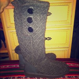 Grey UGG Latice sweater boots