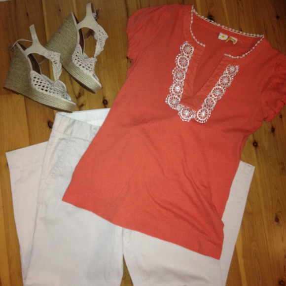 SOLD in bundle. Anthropologie orange tee