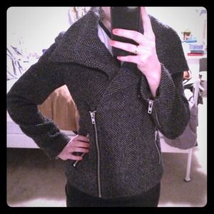 BB Dakota Gray Tweed Moto Jacket