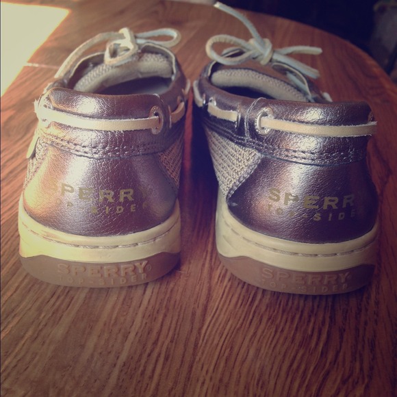 Sperry Top Sider Angelfish boat shoes. Metallic