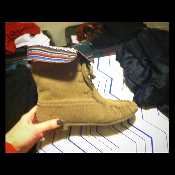Moccasin boots.