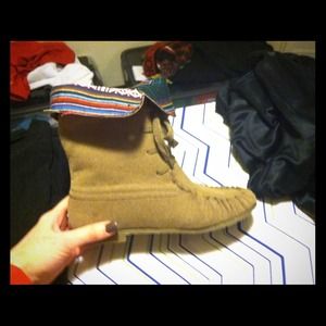 Moccasin boots.