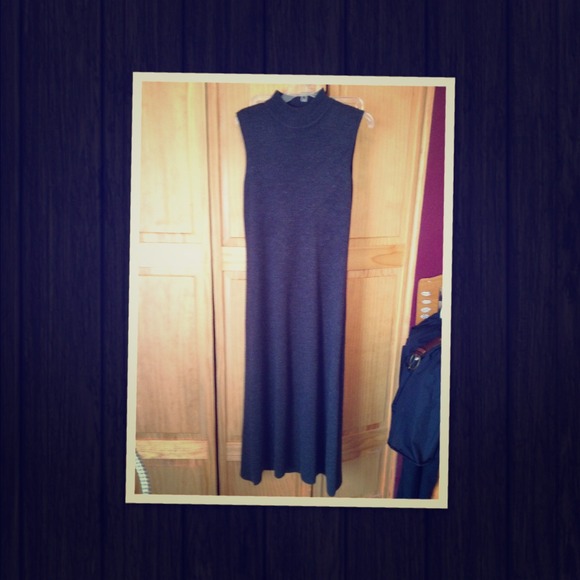 Long sweater dress in charcoal