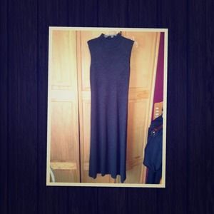 Long sweater dress in charcoal