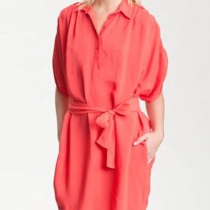 🚫SOLD DVF Karin Red Silk Shirt Dress Size 2