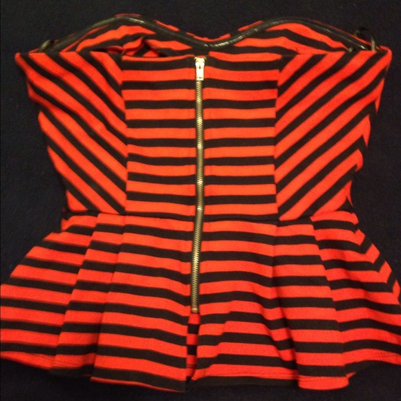 Red & Navy Stripe Tube Top - Picture 2 of 2