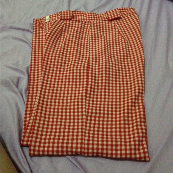 Vintage Red and white checkers high waist pants - Picture 2 of 2