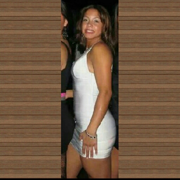 White V-neck Sheer Bodycon - Picture 4 of 4