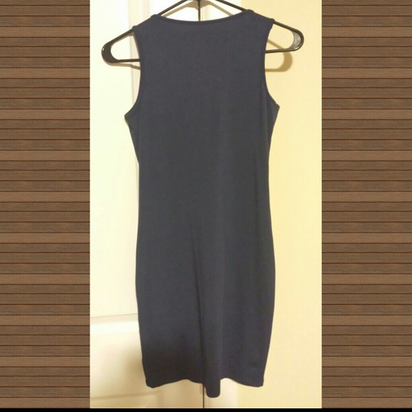 Blue, drop neck, cinched bodycon - Picture 3 of 3