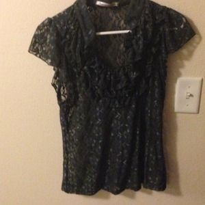 Lace short dress shirt