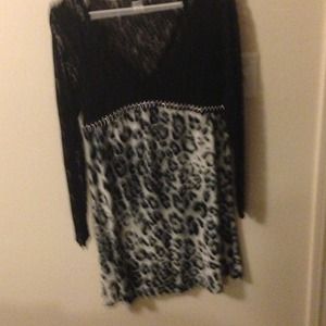 Cheetah printed dress lace top