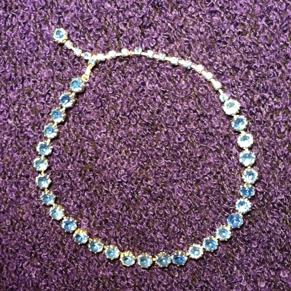 Gorgeous vintage deep blue choker necklace