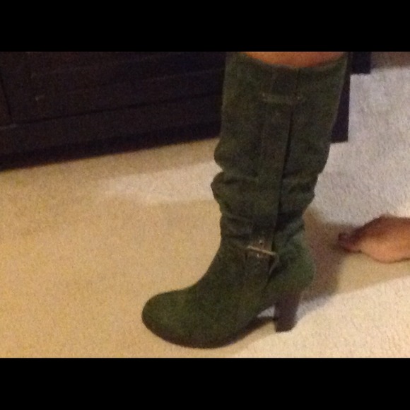 Bamboo Boots - Green Suede Tall Boots for @reggie1984