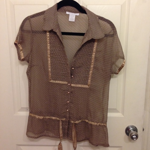 Charlotte Russe Tops - Brown Polka dot top