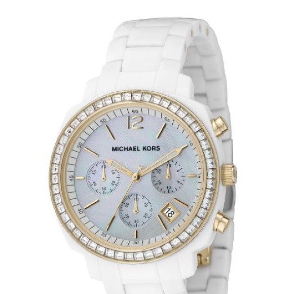 👣👣👣Michael Kors white and gold watch-sold👣👣👣