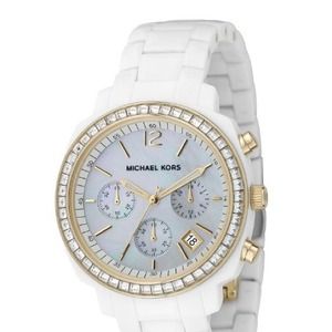 👣👣👣Michael Kors white and gold watch-sold👣👣👣